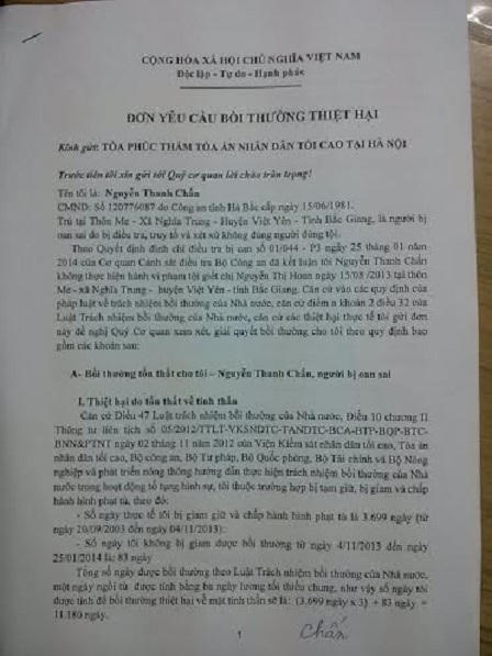 Ông Chấn gửi đơn yêu cầu TANDTC xin lỗi